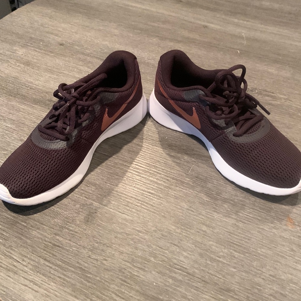 Purple and rose gold sneakers